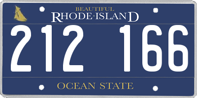 RI license plate 212166