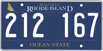 RI license plate 212167