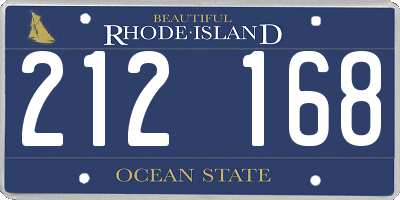 RI license plate 212168