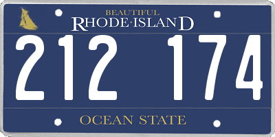 RI license plate 212174