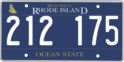 RI license plate 212175