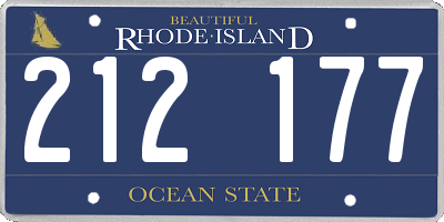 RI license plate 212177