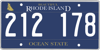 RI license plate 212178