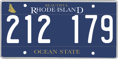 RI license plate 212179