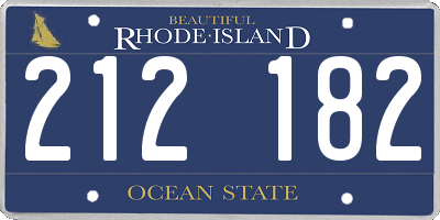 RI license plate 212182