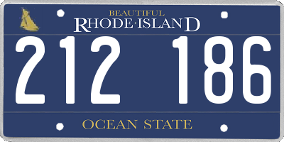 RI license plate 212186