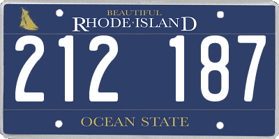 RI license plate 212187