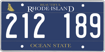 RI license plate 212189