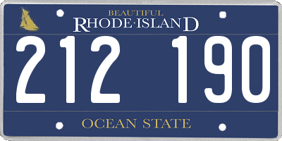 RI license plate 212190