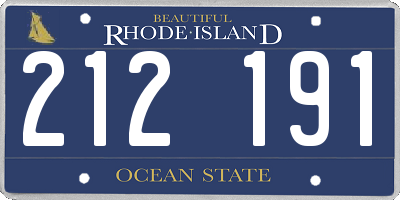 RI license plate 212191