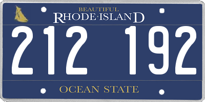 RI license plate 212192