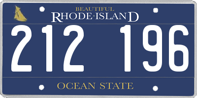 RI license plate 212196