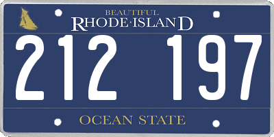 RI license plate 212197