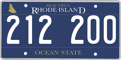 RI license plate 212200