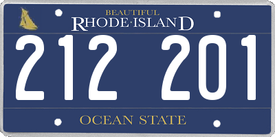 RI license plate 212201