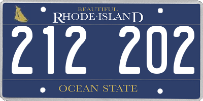 RI license plate 212202