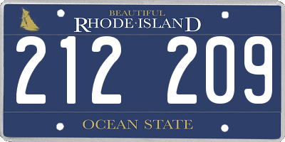 RI license plate 212209