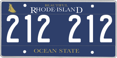 RI license plate 212212