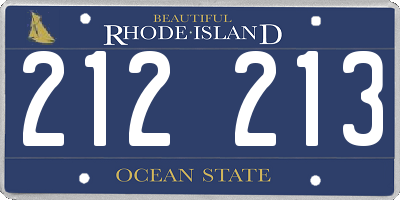 RI license plate 212213