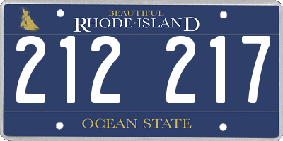 RI license plate 212217