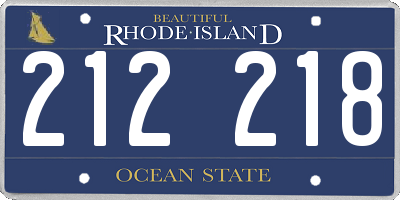 RI license plate 212218