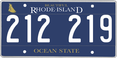 RI license plate 212219