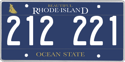 RI license plate 212221