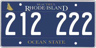 RI license plate 212222