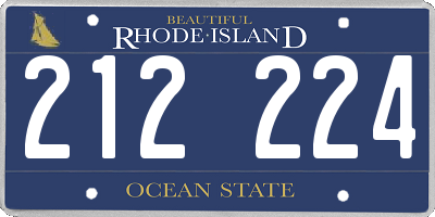 RI license plate 212224