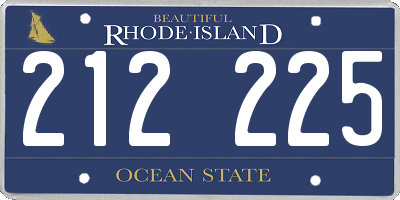 RI license plate 212225