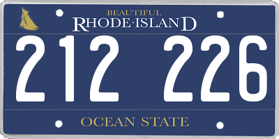RI license plate 212226