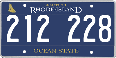 RI license plate 212228
