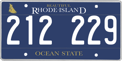 RI license plate 212229