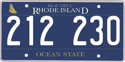 RI license plate 212230
