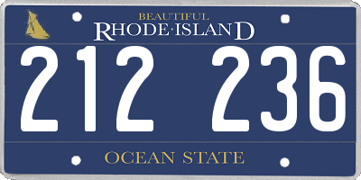RI license plate 212236