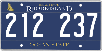 RI license plate 212237