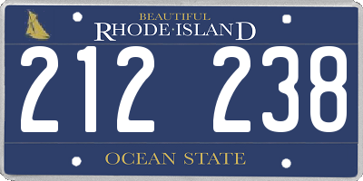 RI license plate 212238
