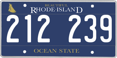 RI license plate 212239