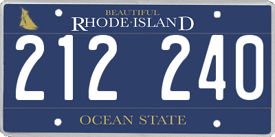 RI license plate 212240