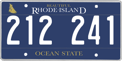RI license plate 212241