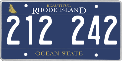 RI license plate 212242