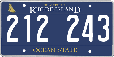 RI license plate 212243