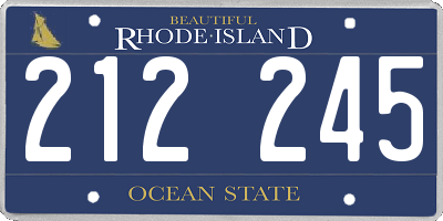RI license plate 212245