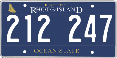 RI license plate 212247