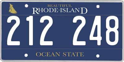 RI license plate 212248