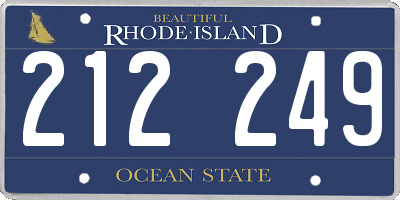 RI license plate 212249