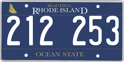 RI license plate 212253