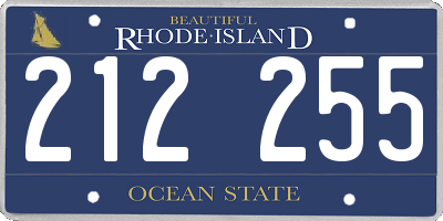 RI license plate 212255