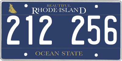 RI license plate 212256