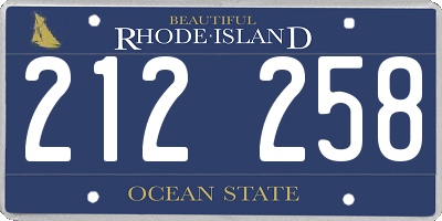 RI license plate 212258